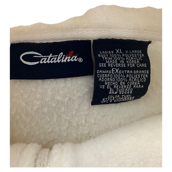 Catalina Ivory Fleece 1/4 Zip Pullover Sweatshirt – Size XL - Picture 4 of 4